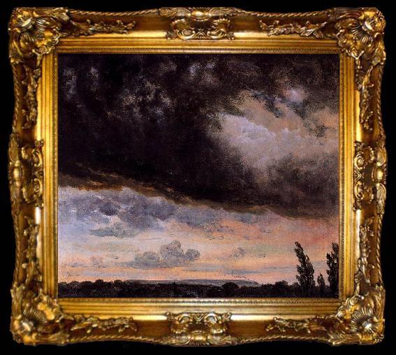 framed  Johan Christian Dahl Cloud Study with Horizon, ta009-2